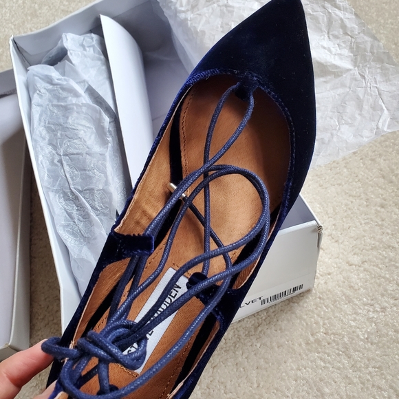 Brand New Steve Madden Lecrew Blue Velvet 6.5 - Picture 6 of 10